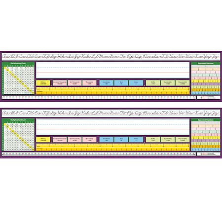 North Star Teacher Resources Adhesive Intermediate Cursive Desk Plates, 17.5 x 4, PK72 NS9042